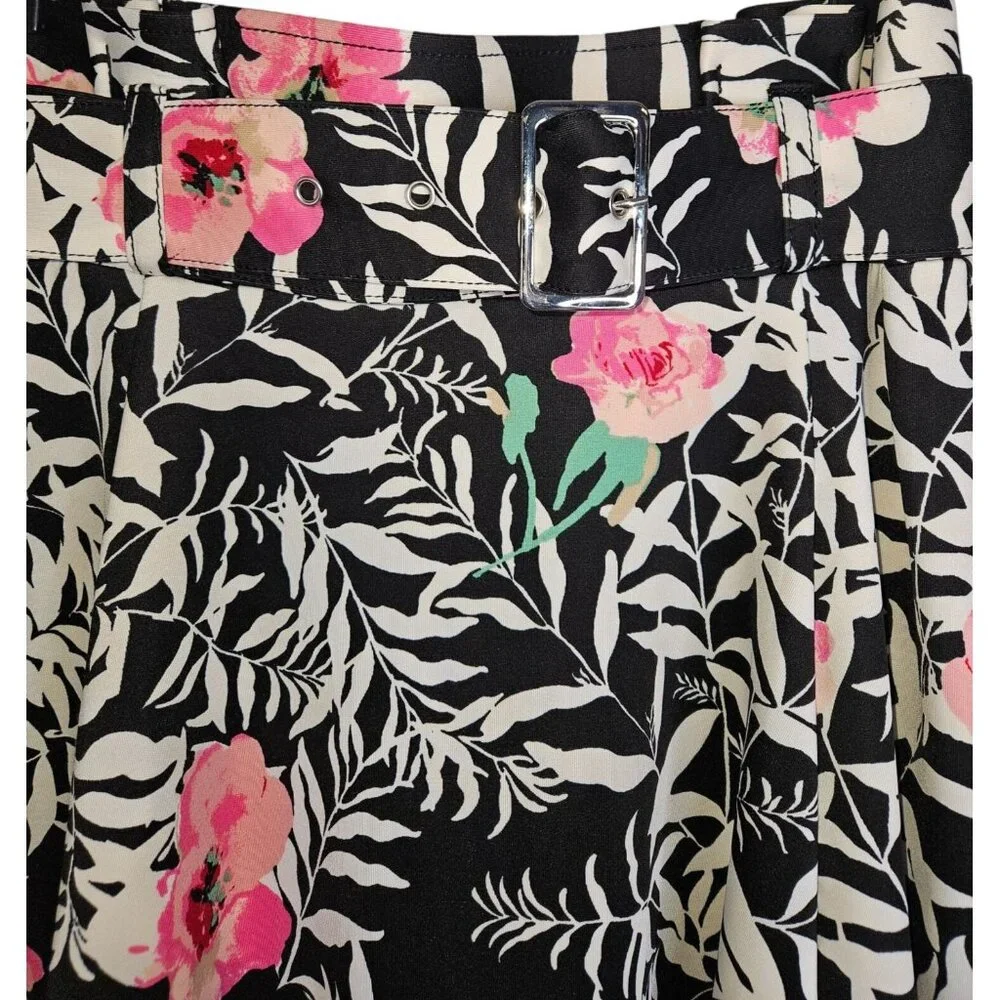 7th Avenue Design Studio Pink Floral Lined A Line Midi Skirt Women 6 - Picture 5 of 10